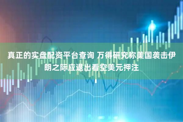 真正的实盘配资平台查询 万得研究称美国袭击伊朗之际应退出看空美元押注